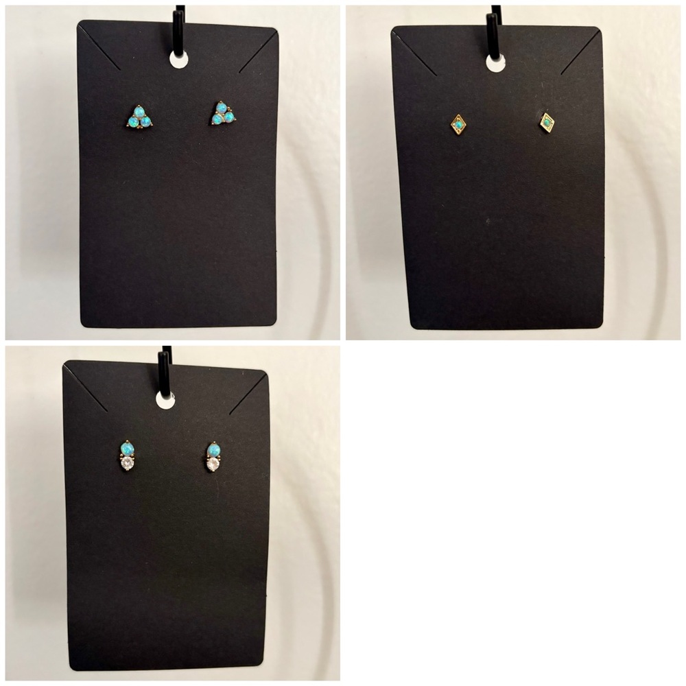 Women’s Genuine Blue Blue Stud Earrings Set